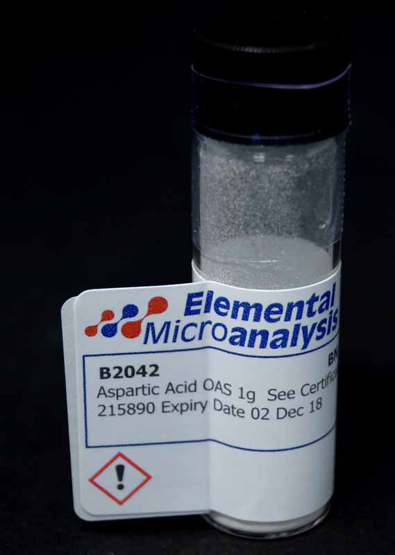 Aspartic Acid OAS 1g  See Certificate 480208 Expiry Date 16-Dec-30